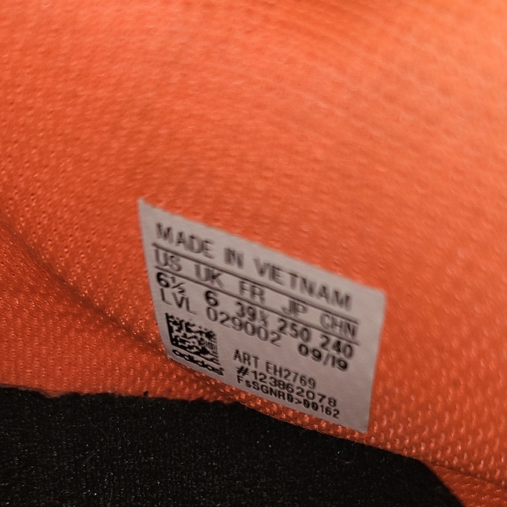 EUC Adidas JAMES HARDEN STEPBACK Kids Black, Orange, and Green Sneakers - Picture 4 of 4